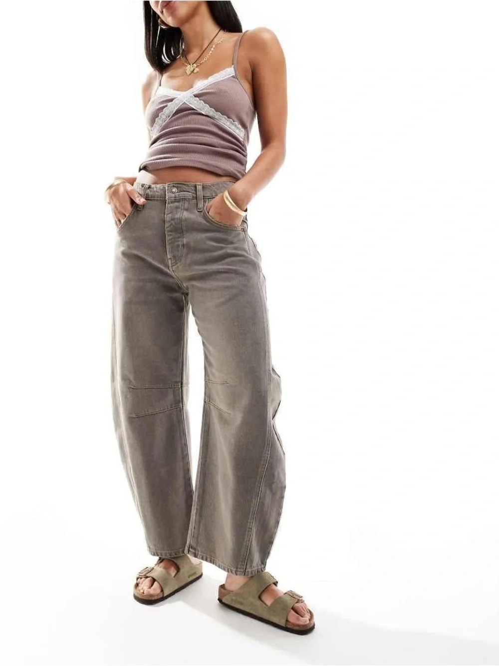 Free people Good Luck Mid-Rise Barrel Jeans